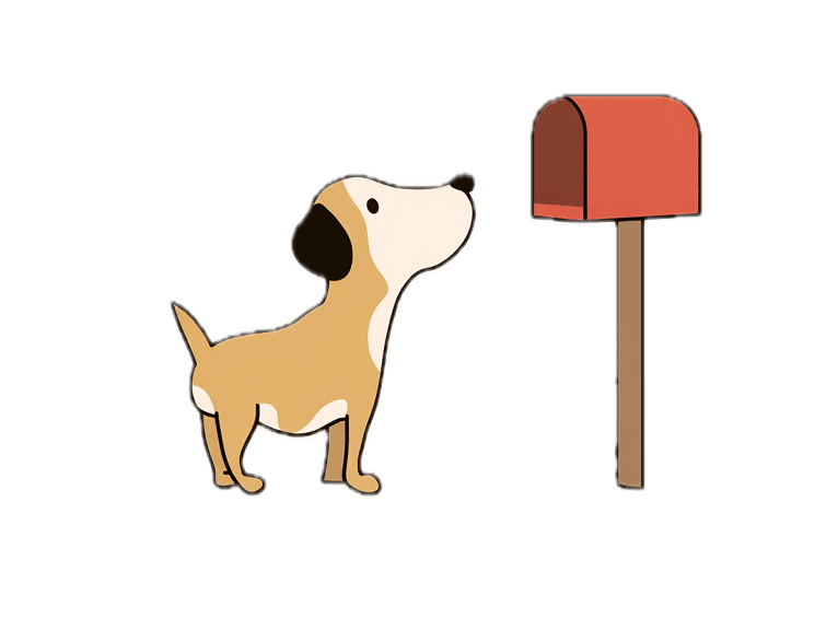 Happy dog waiting for your message